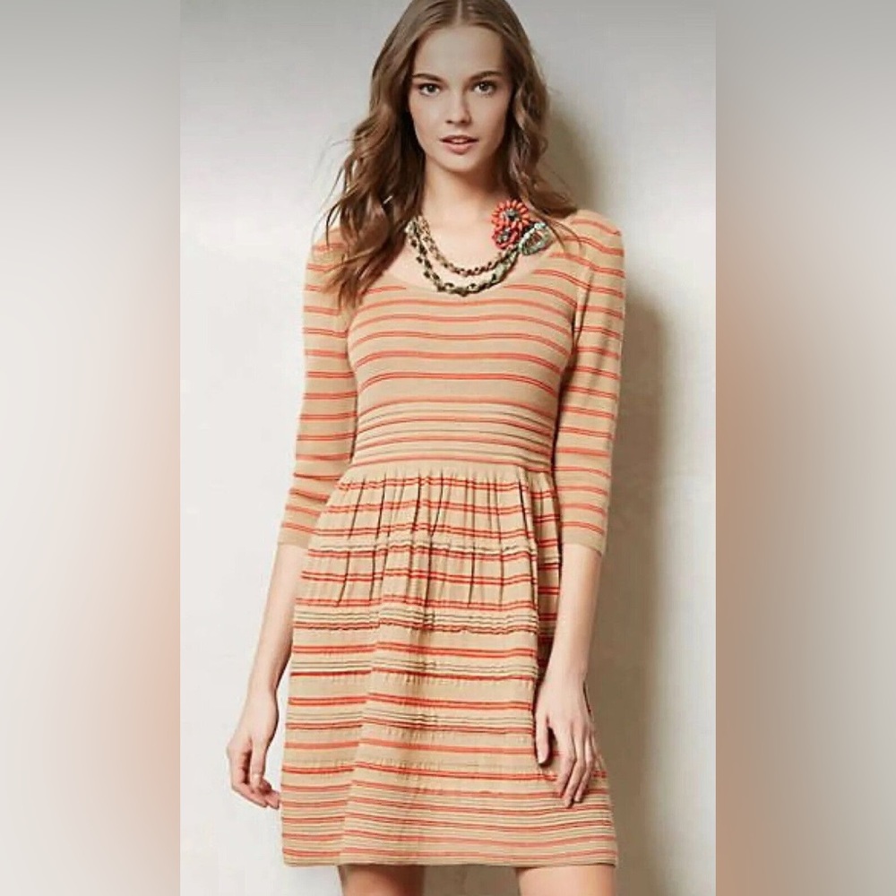 Knitted & Knotted Elodie Size Small Striped Wool Blend Dress
